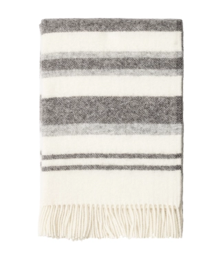 Šiltas ir stilingas vilnonis pledas Scandimama Creme Grey 0105