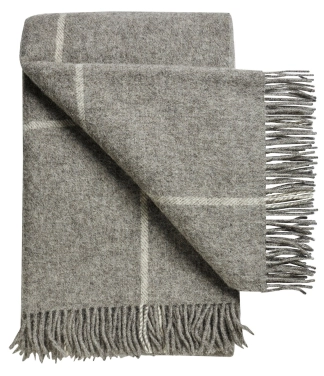 Languotas pilkas  vilnonis pledas Scandimama Nordic Grey 055