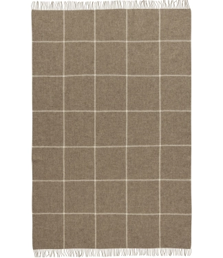 Skandinaviško stiliaus languotas vilnonis pledas Scandimama Oak Brown 068
