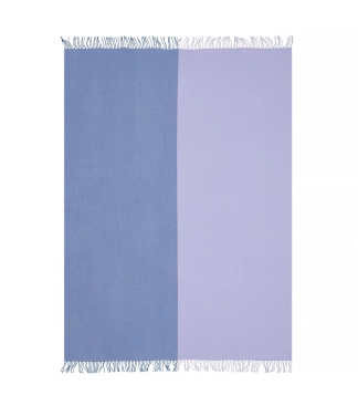 Mėlynų spalvų tonų merino vilnos pledas Scandimama Cobalt Lilac 2209