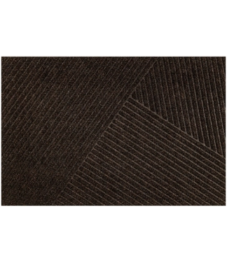 Tamsiai rudas durų kilimėlis Stripes Dark Brown