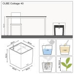 Стильний вазон Lechuza Cube Cottage 40 2