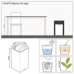 Високий горщик прямокутна колона Lechuza Canto 1