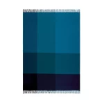 Stilingas melsvų atspalvių merino vilnos pledas Scandimama Deep Ocean Blue 5307