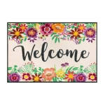 Spalvingas durų kilimėlis Welcome Blooming
