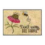 Durų kilimėlis su gėle Don't worry Be Happy