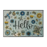 Durų kilimėlis su drugeliais ir gelėmis Hello Flowers
