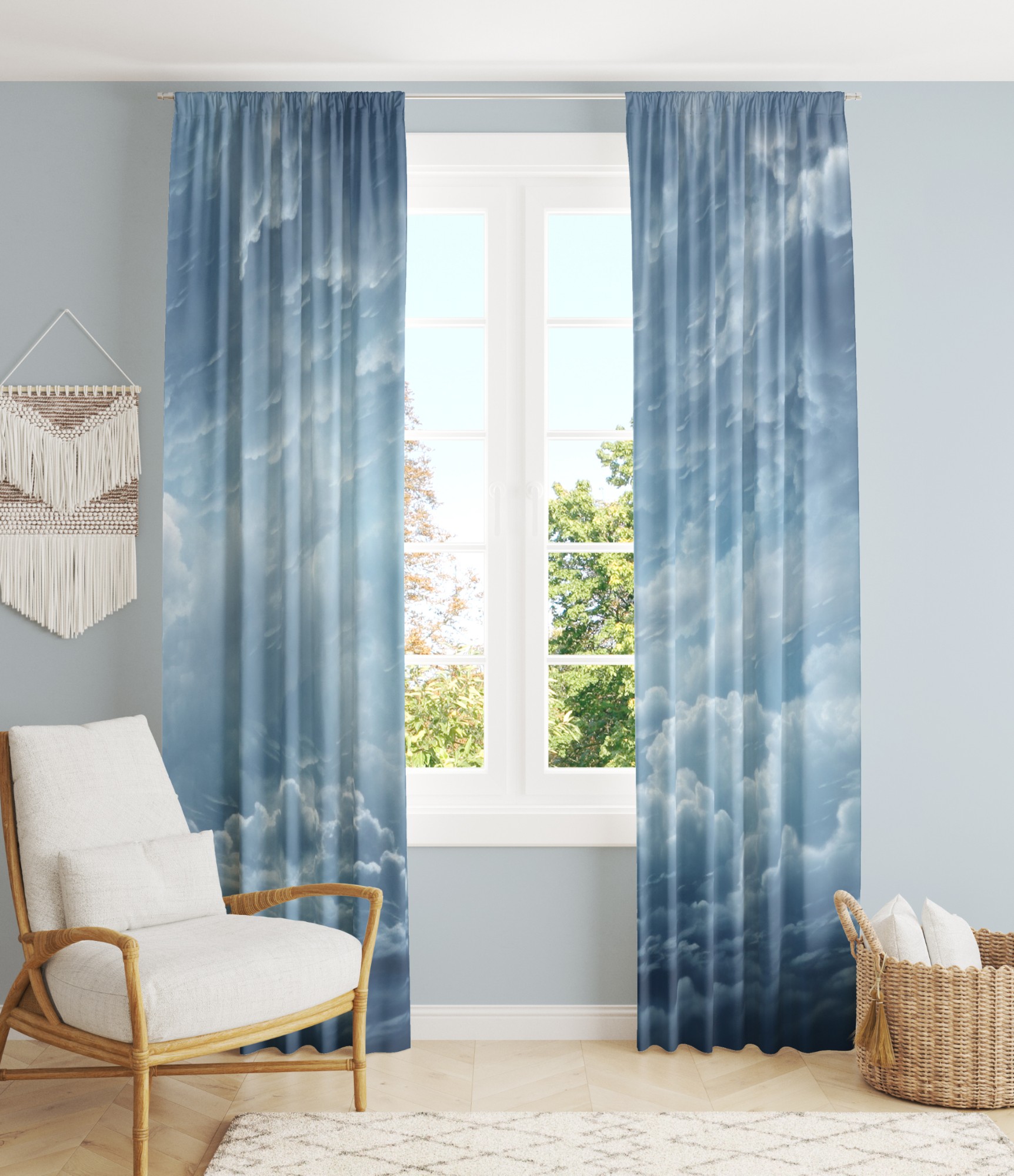 Денні гардини Blue Skies 2 dieninės užuolaidos mėlynos spalvos 2