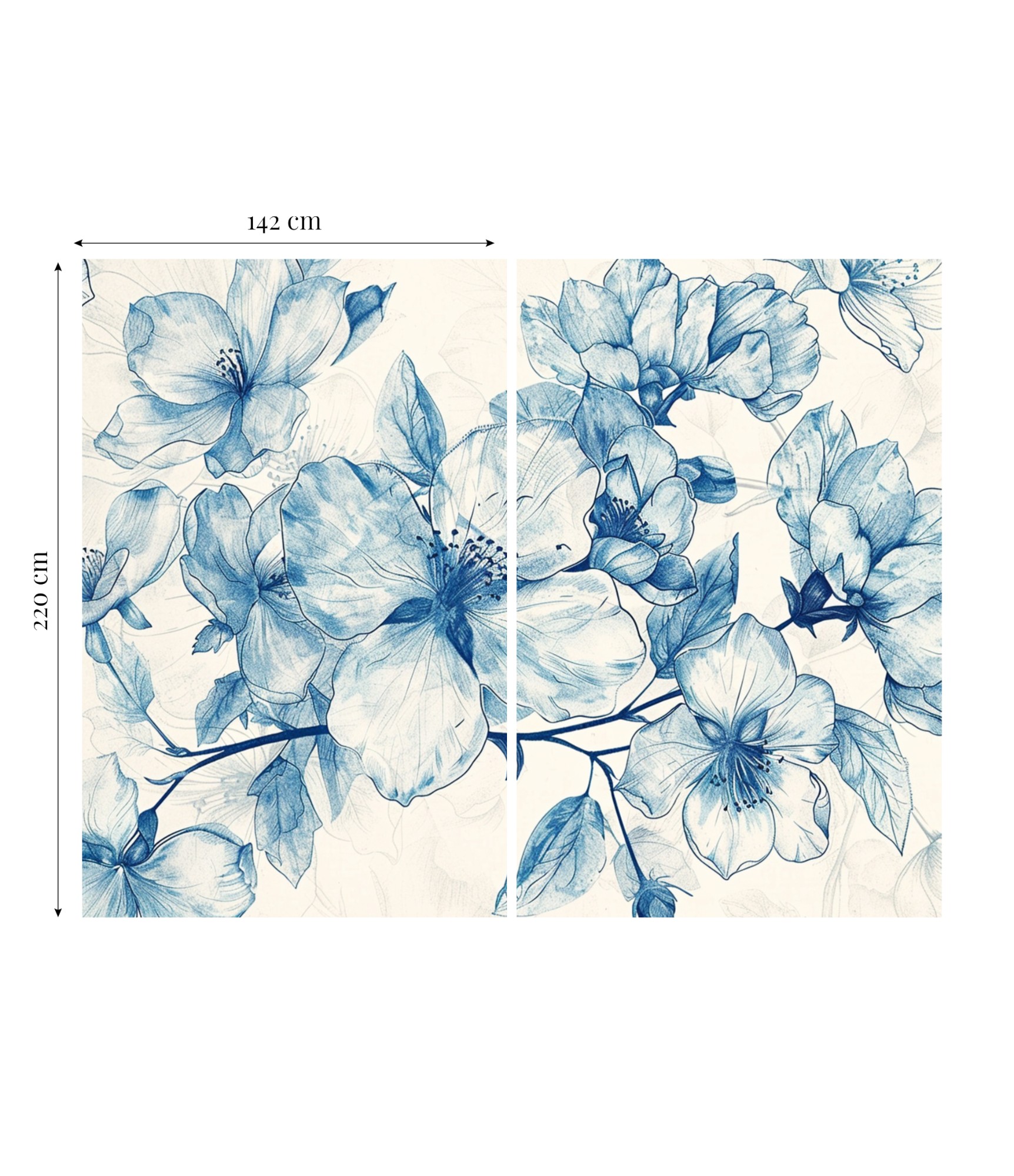 Денні штори Blue Flowers 3 trumpos dienines uzuolaidos melynos geles 3