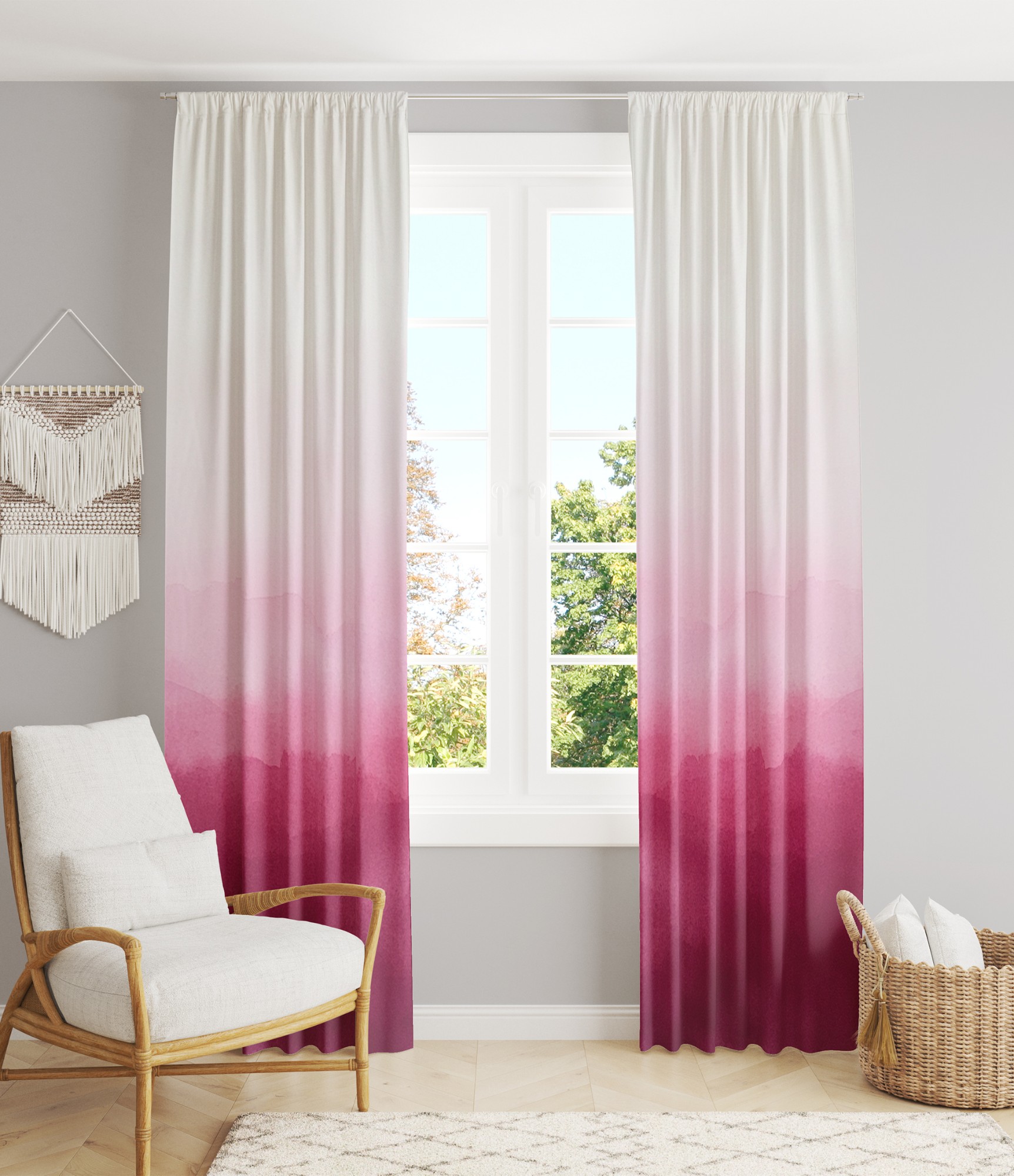 Денні штори 24D026 2 stilingos rausvos naktines uzuolaidos 2