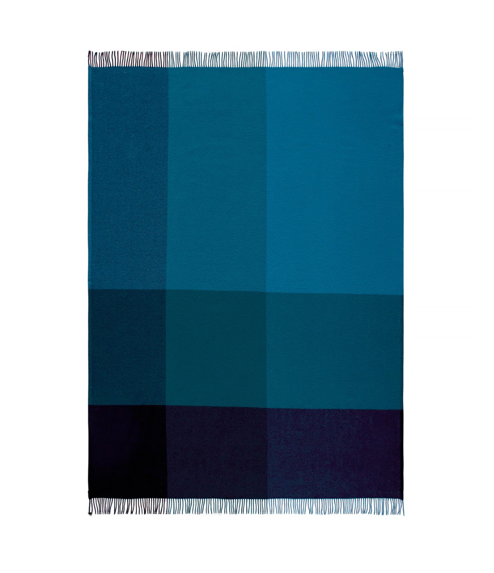 Stilingas melsvų atspalvių merino vilnos pledas Scandimama Deep Ocean Blue 5307