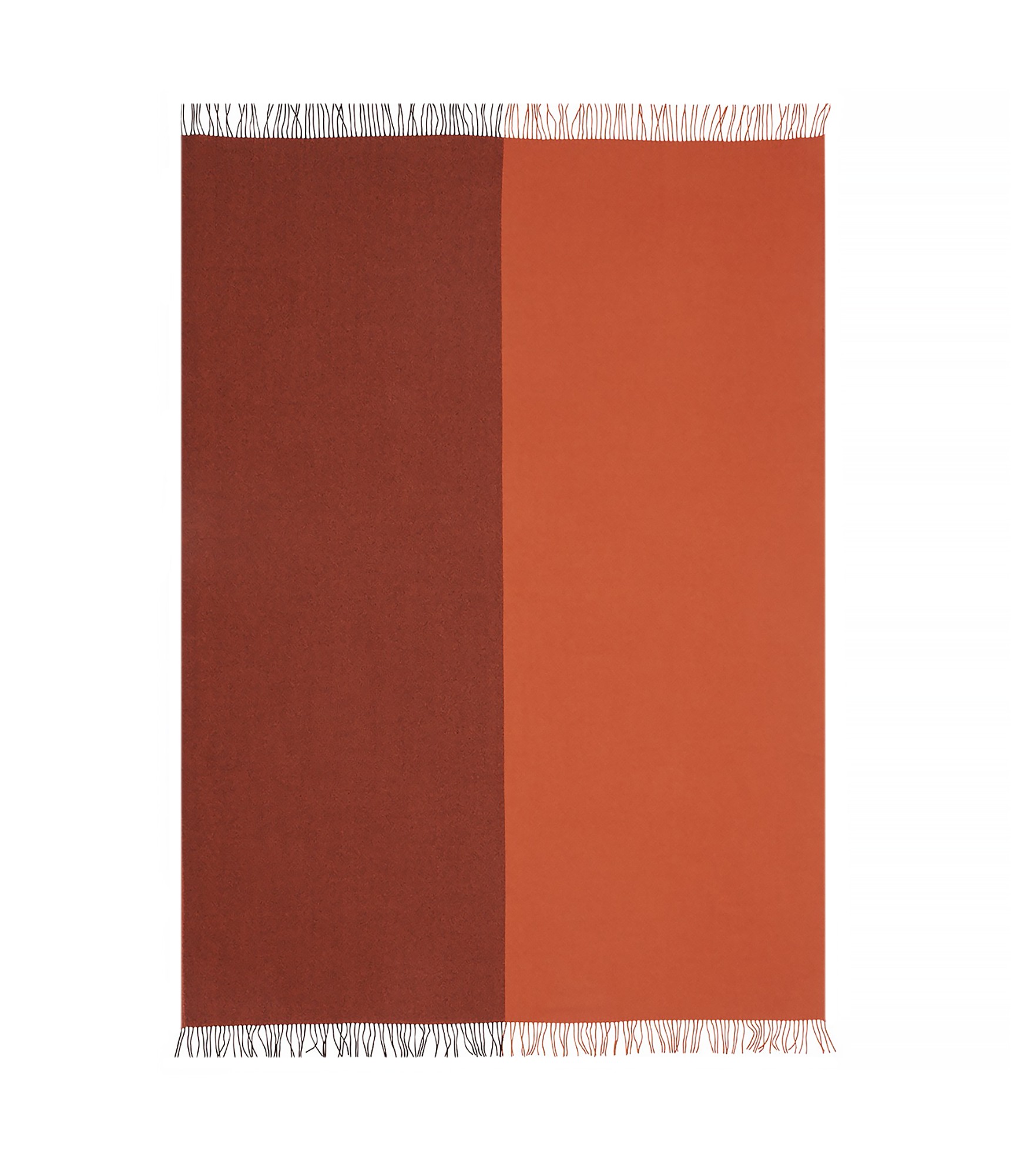 Oranžinės ir rudos spalvos merino vilnos pledas Scandimama Blackberry Rust 2203