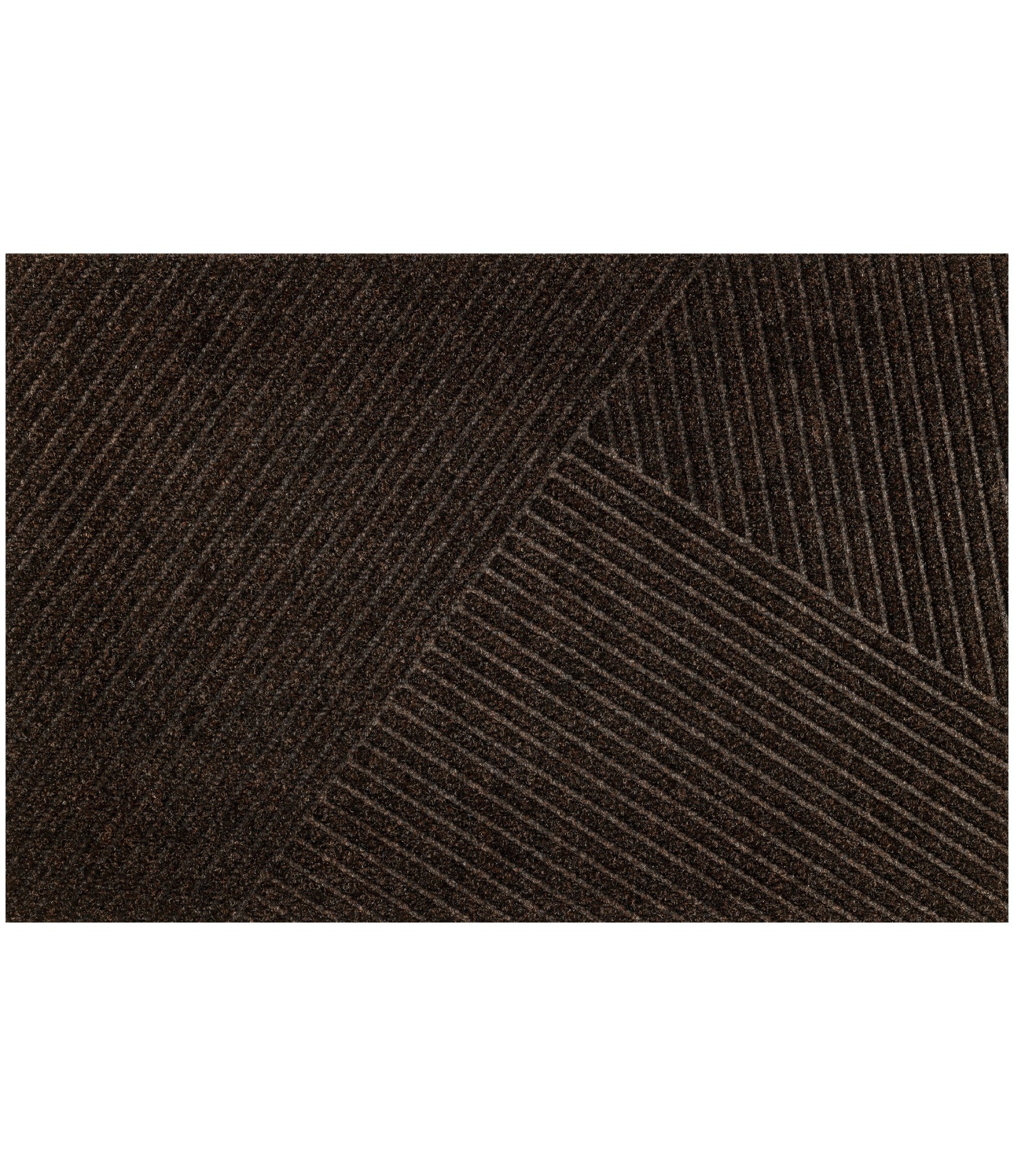 Tamsiai rudas durų kilimėlis Stripes Dark Brown